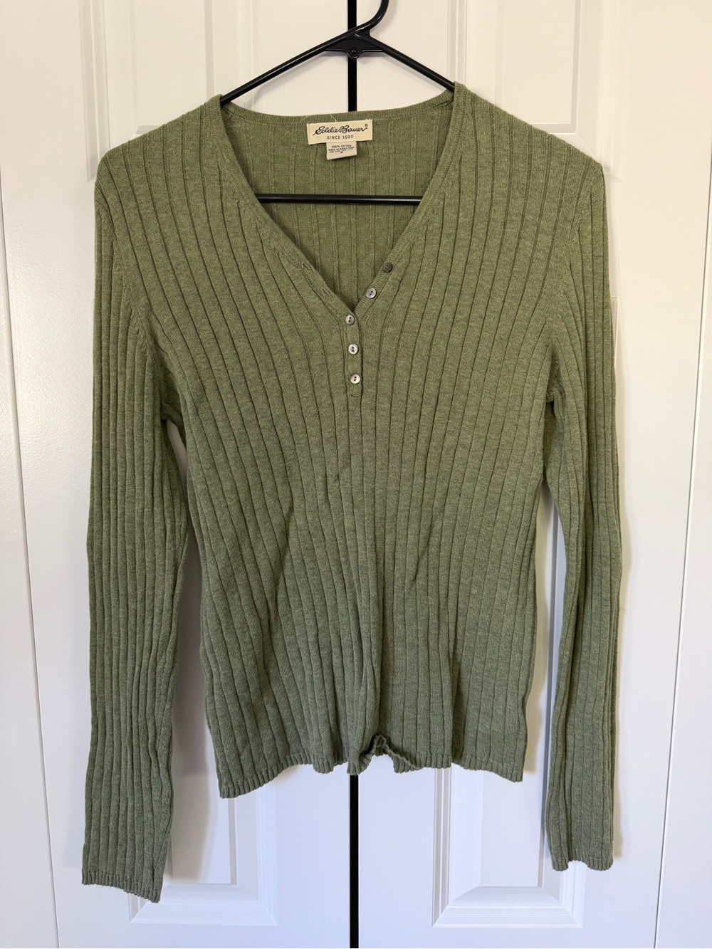 Eddie Bauer Ribbed Cotton Long Sleeve Top